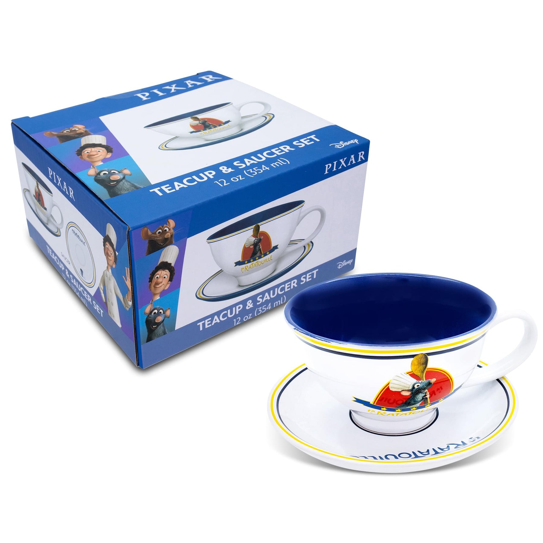 Disney Pixar Ratatouille Chez Remy Ceramic Teacup and Saucer Set
