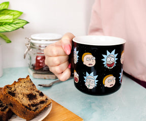 Rick and Morty Heads Allover Print Ceramic Camper Mug | Holds 20 Ounces