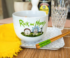 Rick and Morty Portal Japanese Dinnerware Set | 20-Ounce Ramen Bowl, Chopsticks