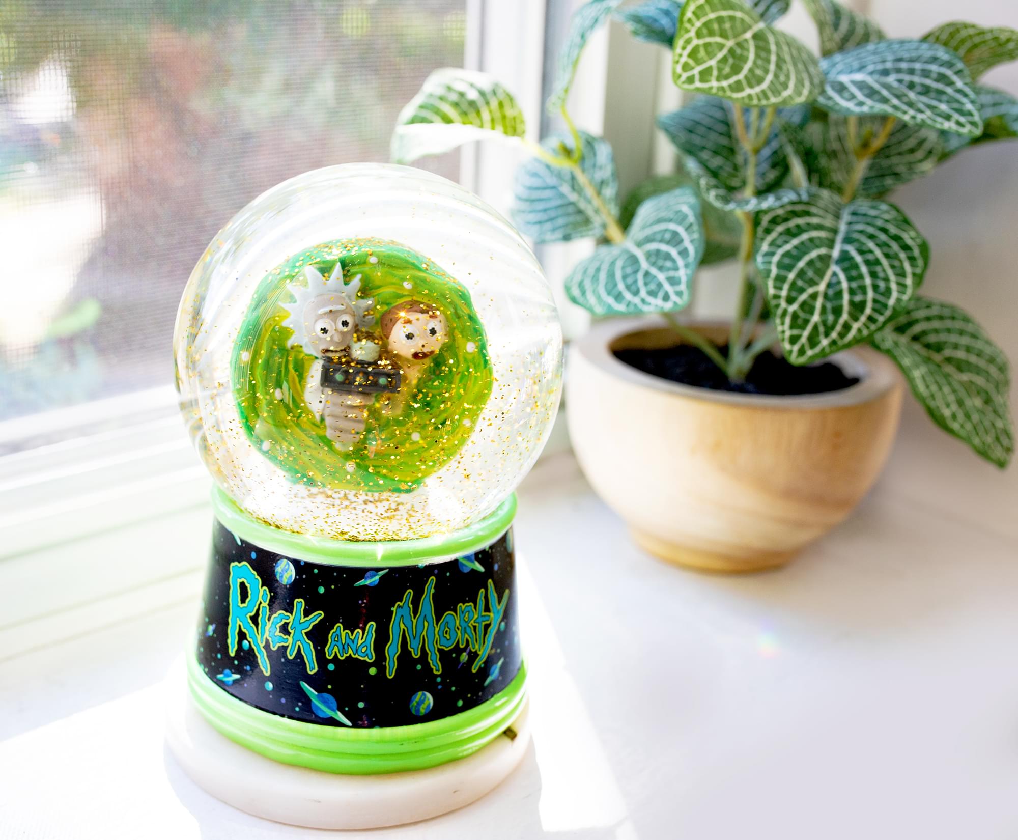Rick and Morty Portal Light-Up Collectible Snow Globe | 6 Inches Tall