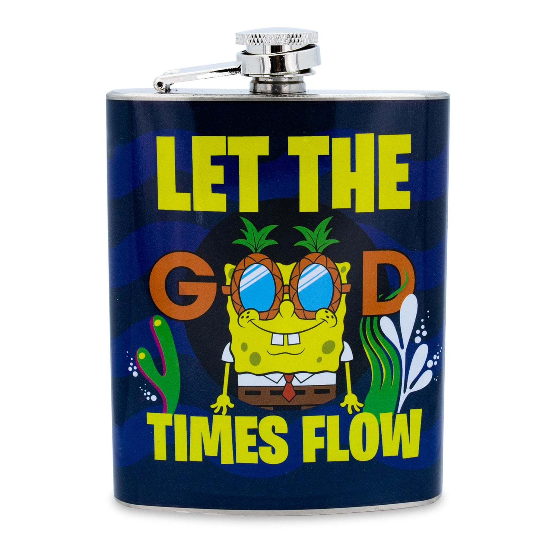 SpongeBob SquarePants "Mister Good Times" Stainless Steel Flask | Holds 7 Ounces