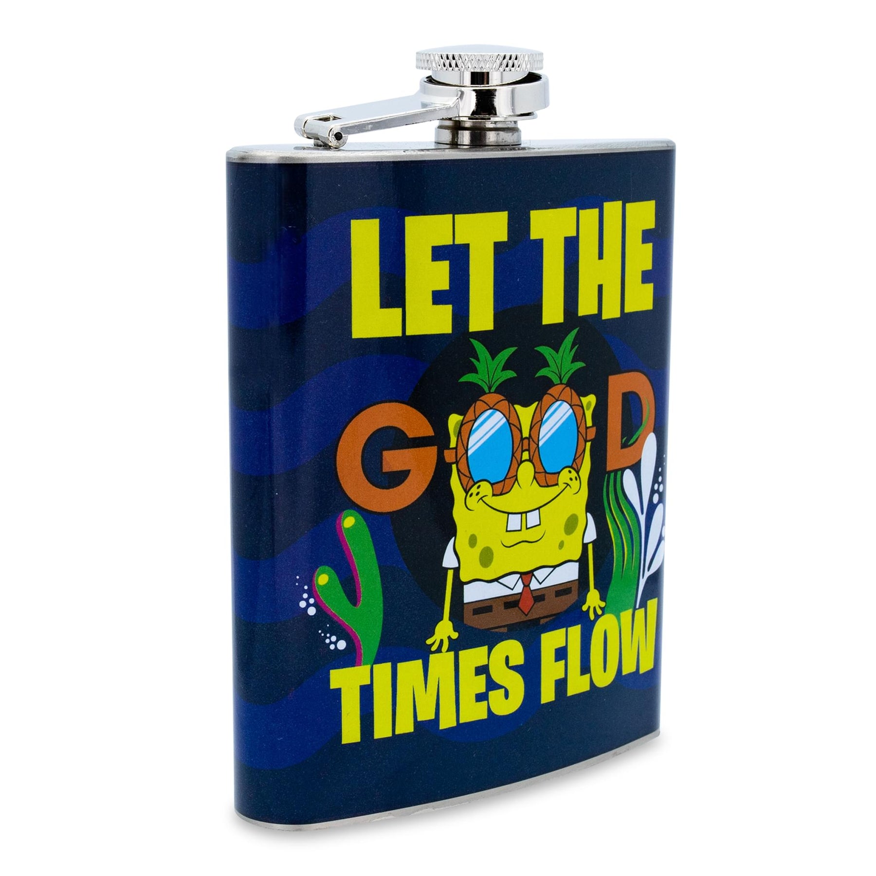SpongeBob SquarePants "Mister Good Times" Stainless Steel Flask | Holds 7 Ounces