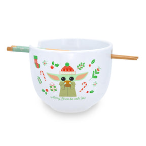 Star Wars: The Mandalorian Grogu "Merry Force" Ramen Bowl and Chopstick Set