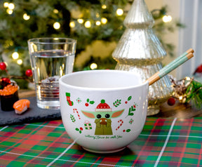 Star Wars: The Mandalorian Grogu "Merry Force" Ramen Bowl and Chopstick Set
