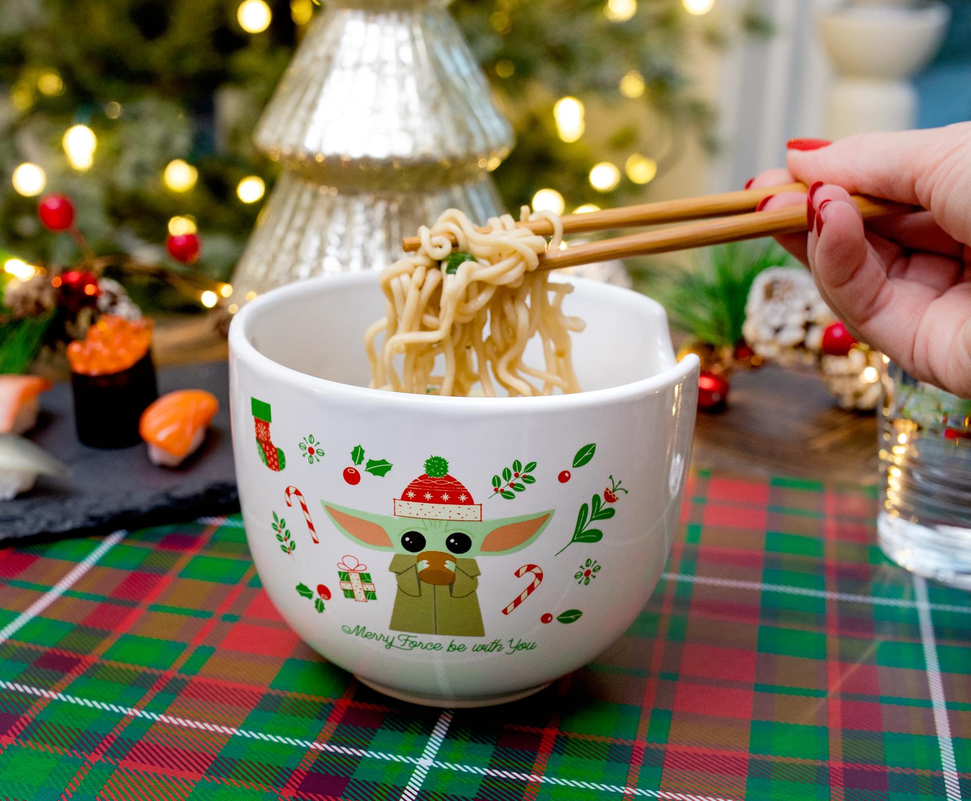 Star Wars: The Mandalorian Grogu "Merry Force" Ramen Bowl and Chopstick Set