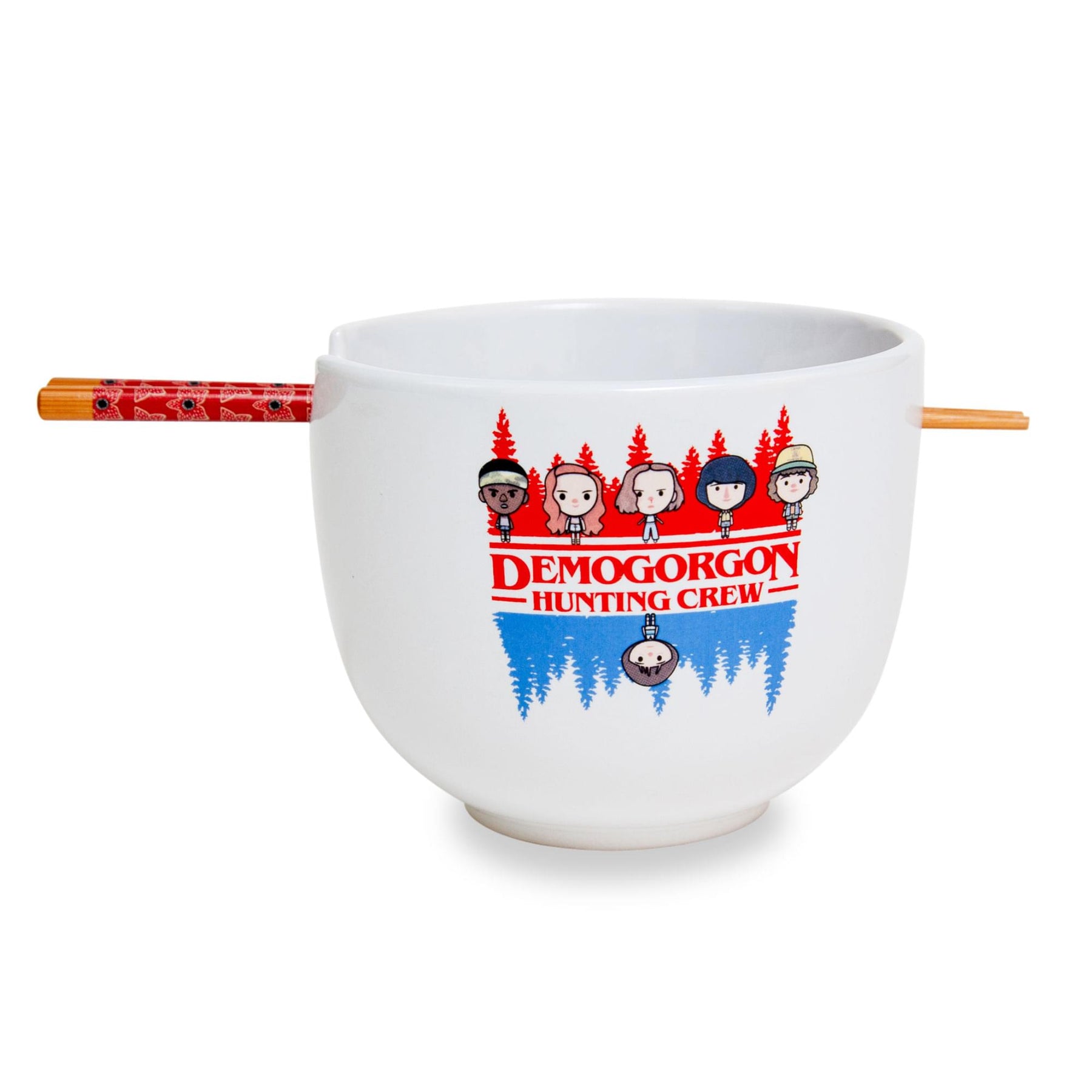 Stranger Things Demogorgon Hunting Crew 20-Ounce Ramen Bowl and Chopstick Set