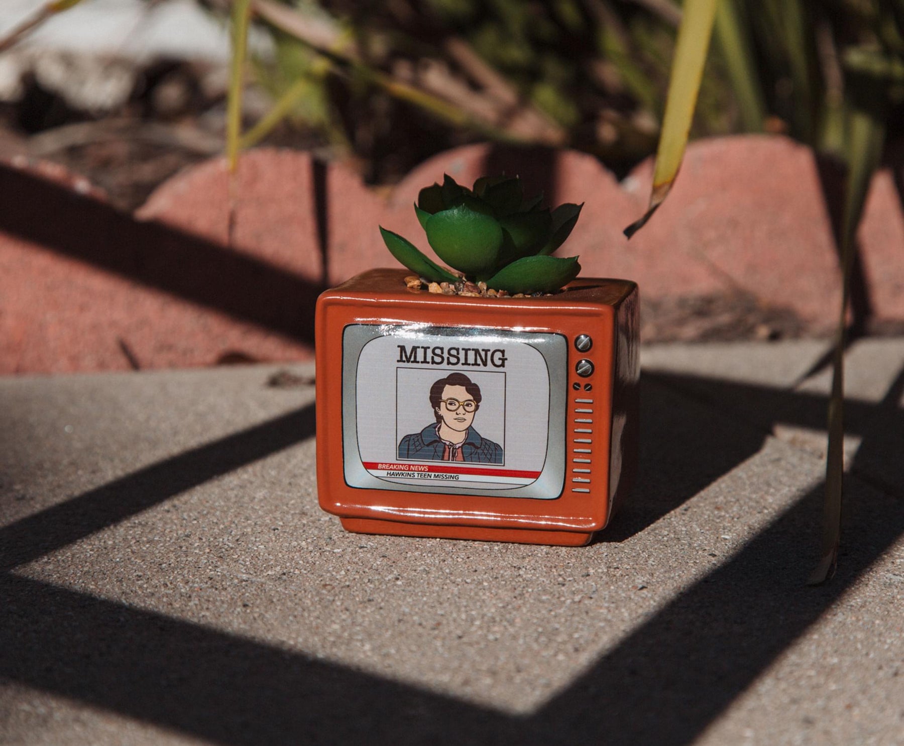 Stranger Things Missing Barb 4-Inch Ceramic Mini Planter With Artificial Succulent