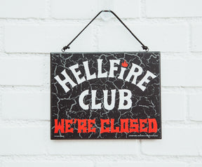 Stranger Things Hellfire Club Reversible Hanging Sign Wall Art | 10 x 8 Inches