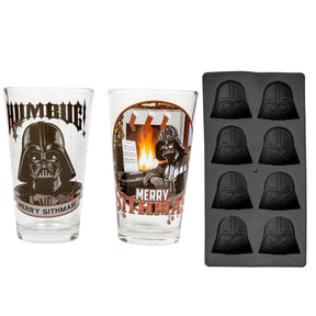 Star Wars Darth Vader Holiday Pint Glass Gift Set With Ice Cube Tray