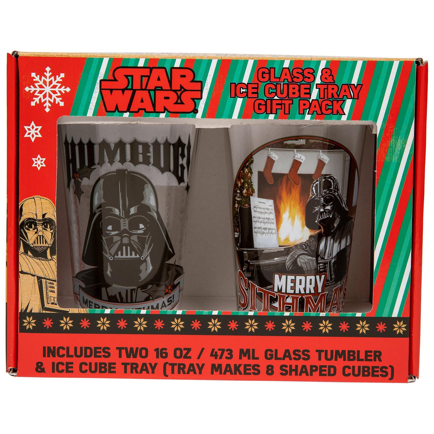 Star Wars Darth Vader Holiday Pint Glass Gift Set With Ice Cube Tray