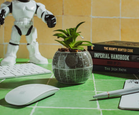 Star Wars Death Star 3-Inch Ceramic Mini Planter With Artificial Succulent