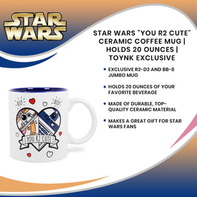 Star Wars "You R2 Cute" Ceramic Coffee Mug | Holds 20 Ounces | Toynk Exclusive