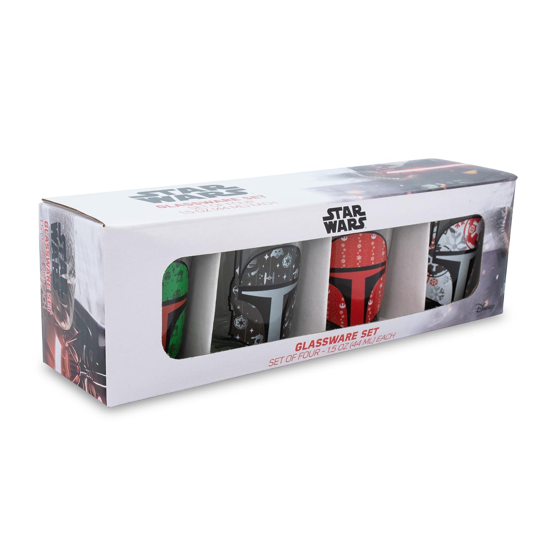 Star Wars Holiday Boba Fett 2.5-Ounce Mini Shot Glasses | Set of 4