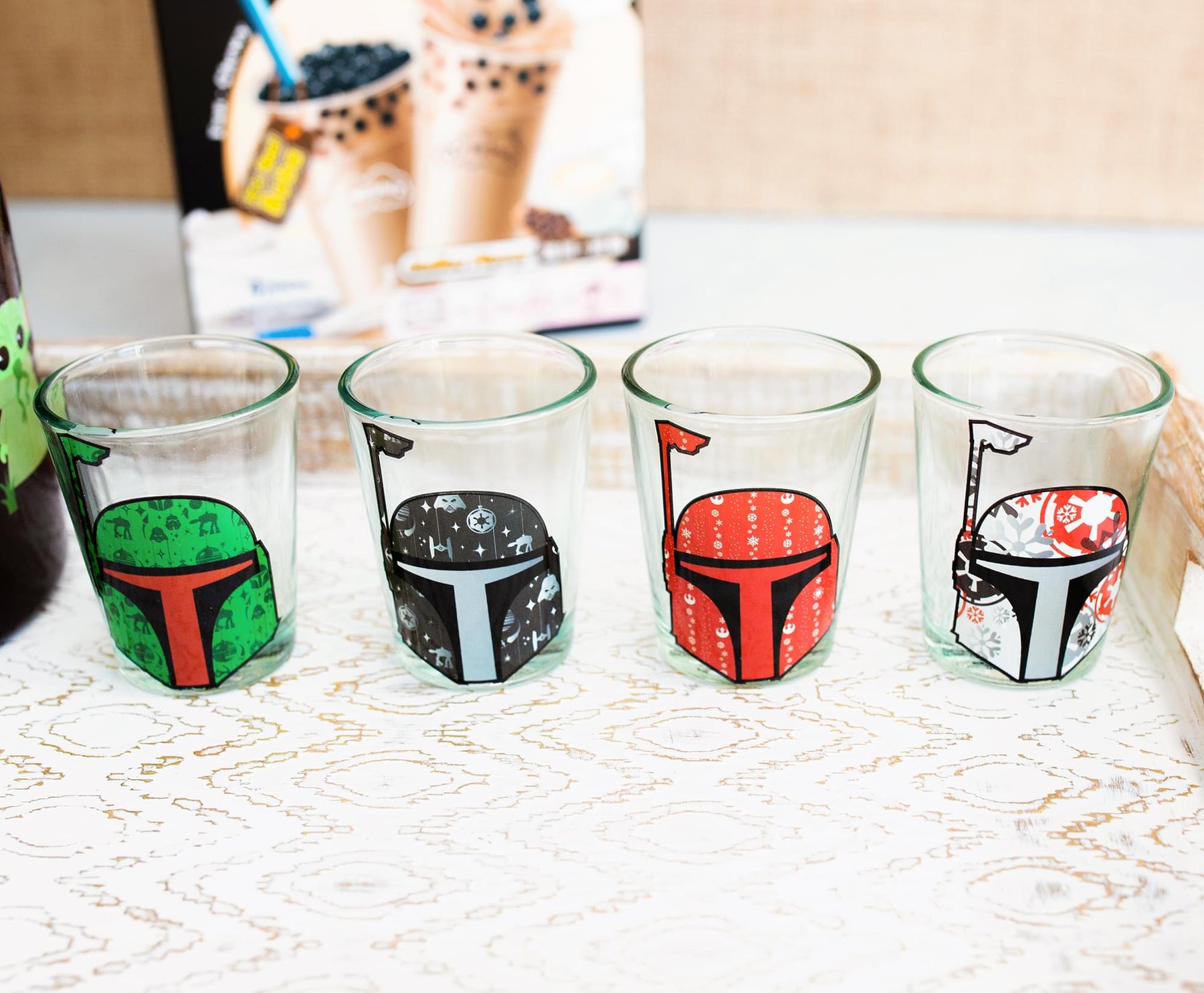 Star Wars Holiday Boba Fett 2.5-Ounce Mini Shot Glasses | Set of 4