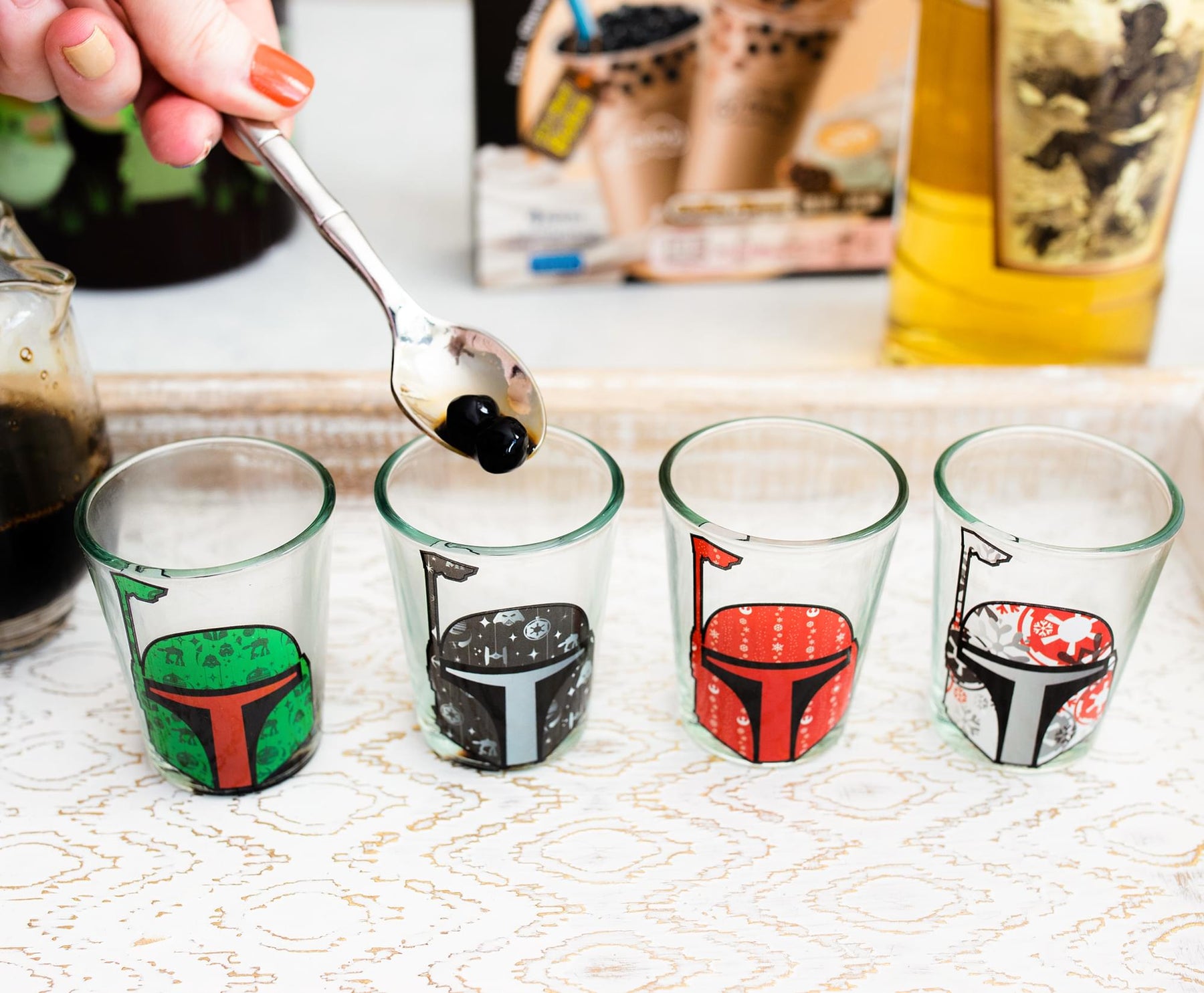 Star Wars Holiday Boba Fett 2.5-Ounce Mini Shot Glasses | Set of 4