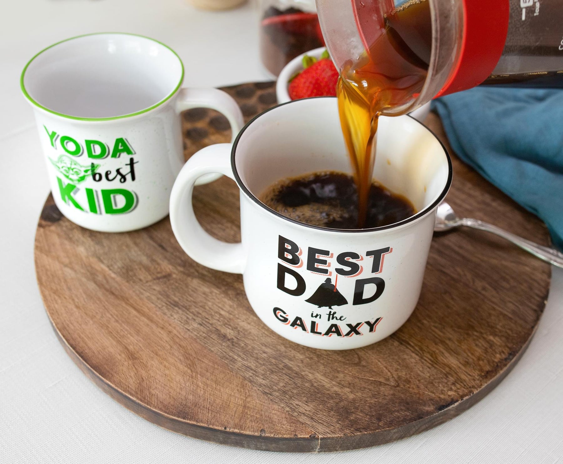 Star Wars "Best Dad" Darth Vader & "Yoda Best Kid" Ceramic Camper Mug | Set of 2