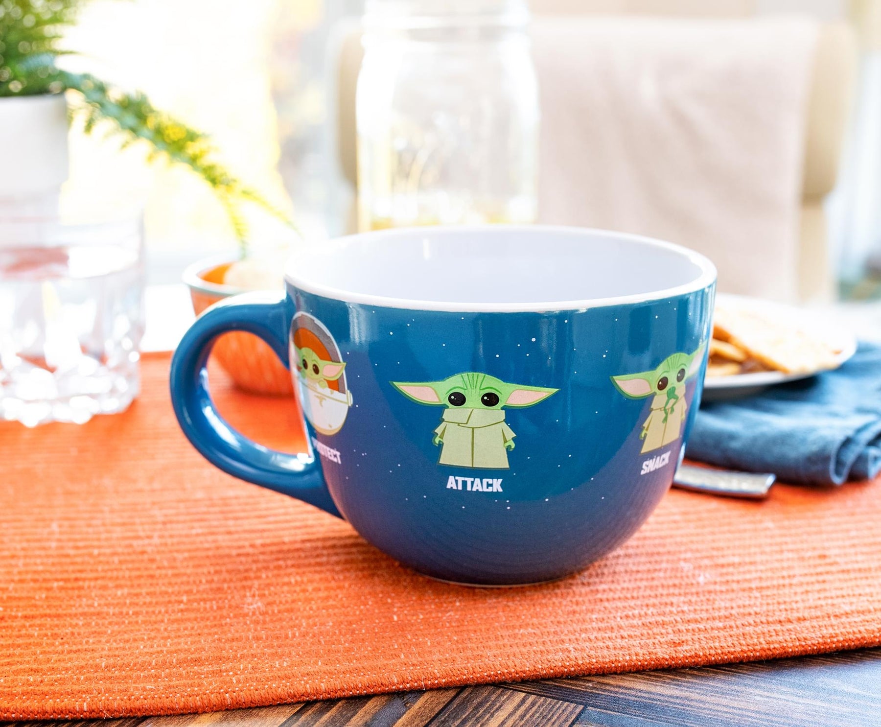 Star Wars: The Mandalorian Grogu "Protect Attack Snack" Ceramic Soup Mug