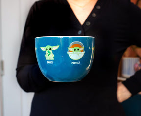 Star Wars: The Mandalorian Grogu "Protect Attack Snack" Ceramic Soup Mug