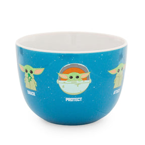 Star Wars: The Mandalorian "Protect Attack Snack" Ceramic Soup Mug | 24 Ounces