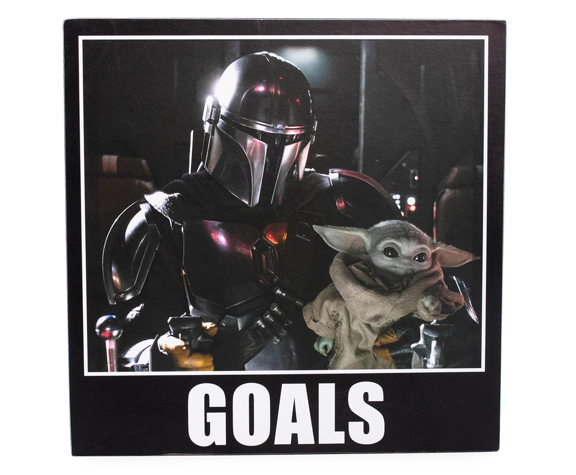 Star Wars The Mandalorian Goals 6 x 6 Inch Wood Box Sign