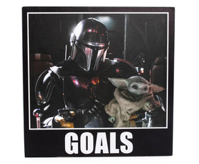 Star Wars The Mandalorian Goals 6 x 6 Inch Wood Box Sign