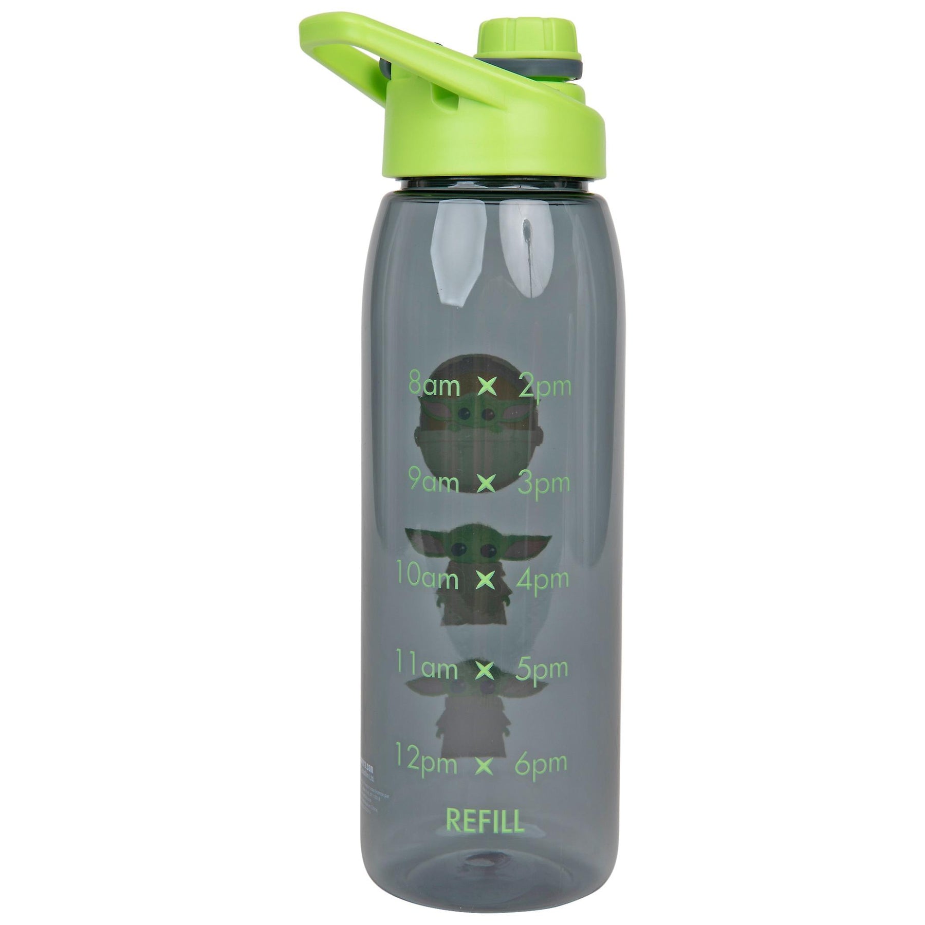 Star Wars: The Mandalorian Grogu Water Bottle With Time Marker | Holds 28 Ounces