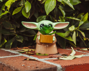 Star Wars: The Mandalorian Grogu Ceramic 4 Inch Mini Planter with Artificial Succulent