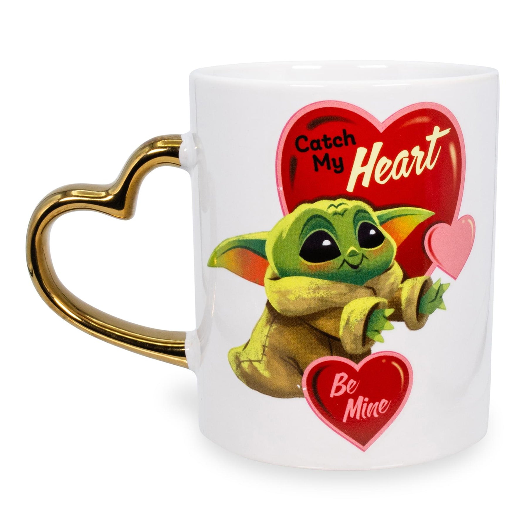 Star Wars: The Mandalorian Grogu Heart-Shaped Handle Ceramic Mug | 14 Ounces