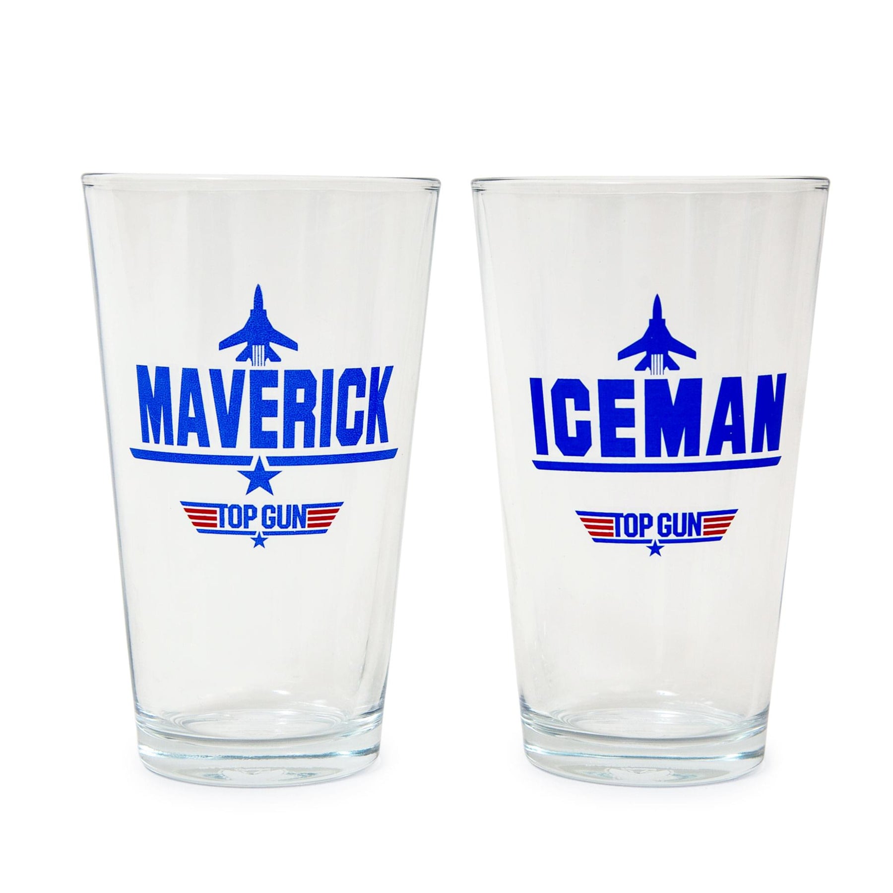 Top Gun Maverick and Iceman 20-Ounce Pint Glasses | Set of 2