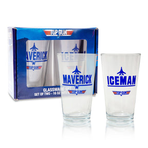 Top Gun Maverick and Iceman 20-Ounce Pint Glasses | Set of 2