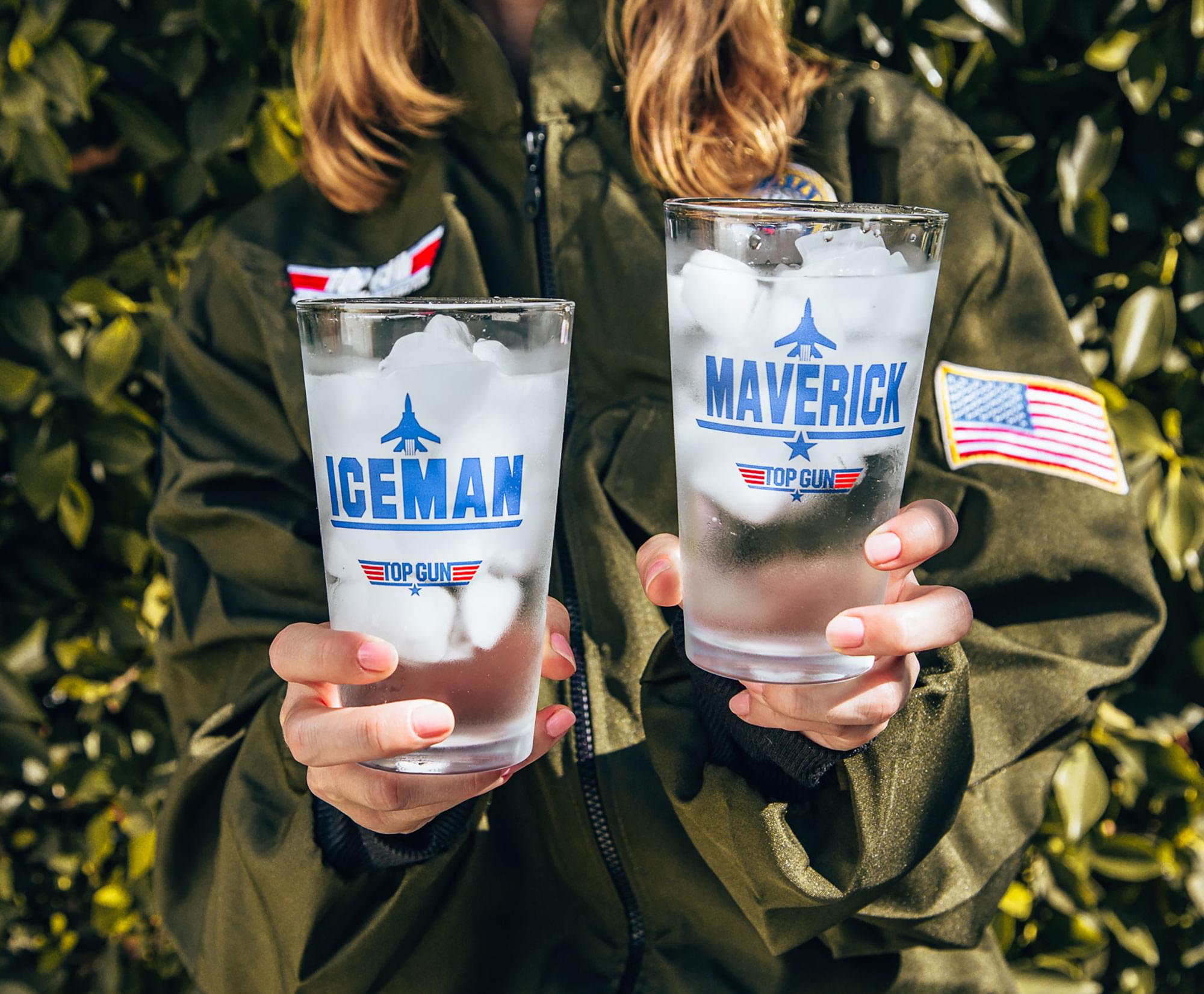 Top Gun Maverick and Iceman 20-Ounce Pint Glasses | Set of 2