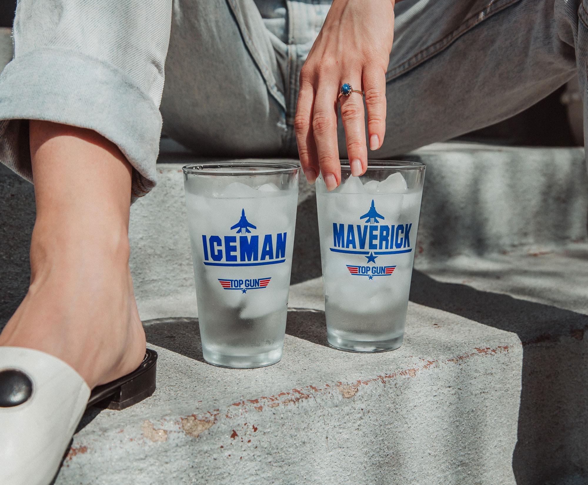 Top Gun Maverick and Iceman 20-Ounce Pint Glasses | Set of 2