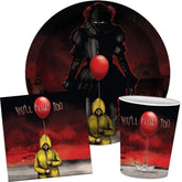 IT Pennywise 60 Piece Party Tableware Set | Cups | Plates | Napkins