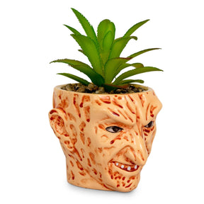 A Nightmare On Elm Street Freddy Krueger Ceramic Planter w/ Artificial Succulent