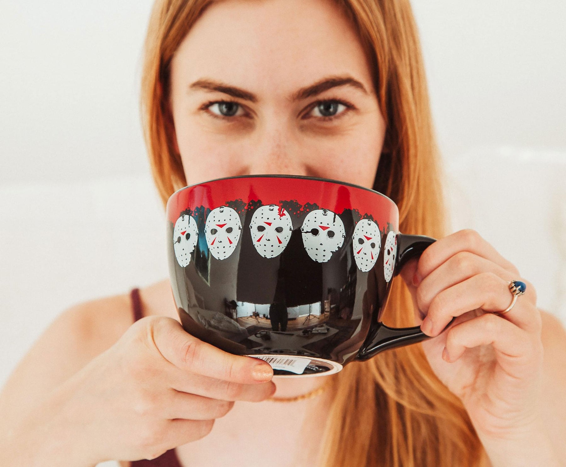 Friday the 13th Jason Mask Legacy Ceramic Soup Mug | Holds 24 Ounces
