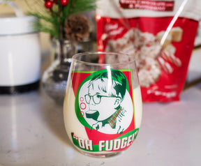 A Christmas Story "Oh Fudge!" Stemless Wine Glass | Holds 20 Ounces