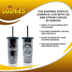 The Goonies Acrylic Carnival Cup with Lid and Straw | Holds 20 Ounces