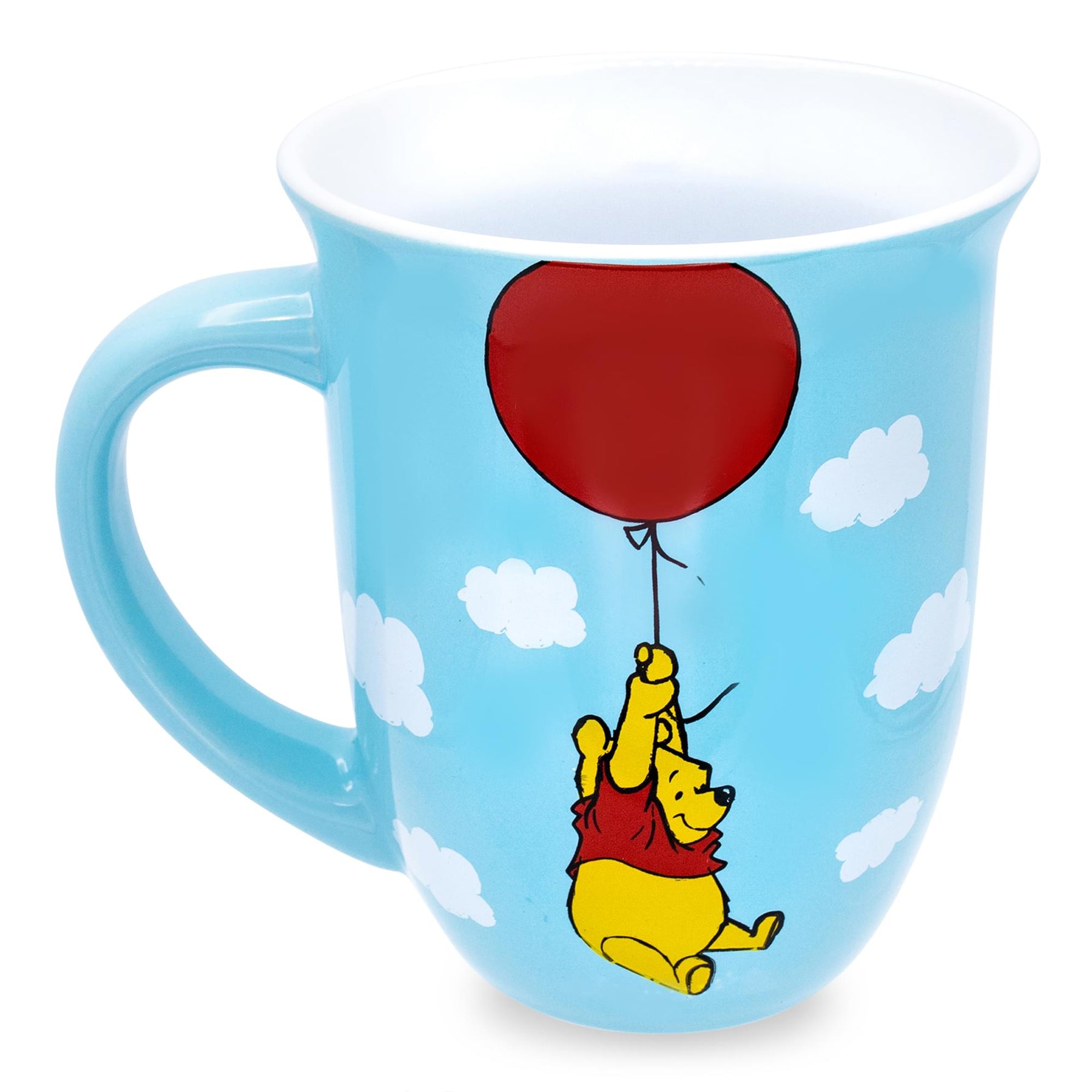 Disney Winnie The Pooh Balloon Float Wide Rim Ceramic Mug | Holds 16 Ounces