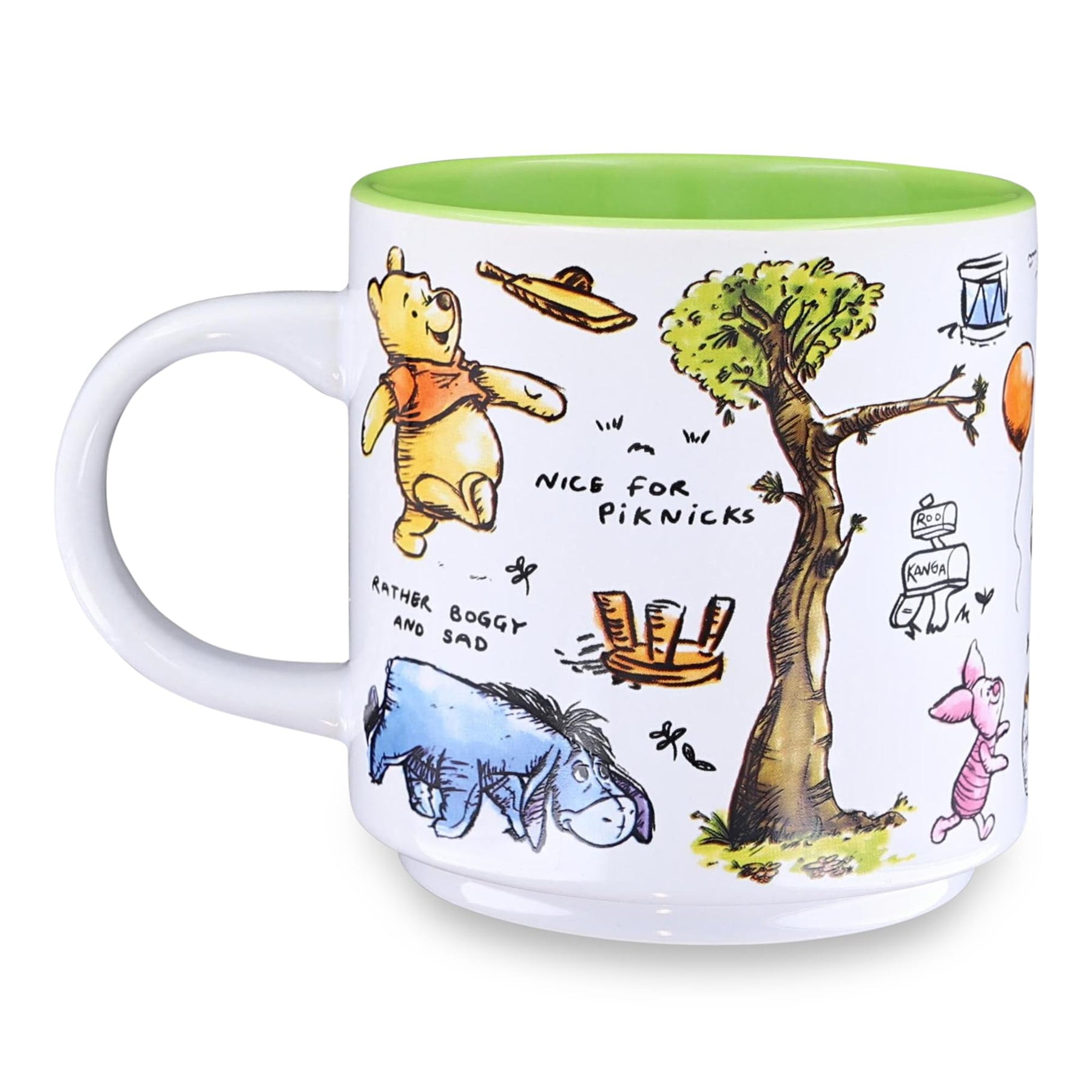 Disney Winnie the Pooh Allover Icons Ceramic Mug | Holds 13 Ounces