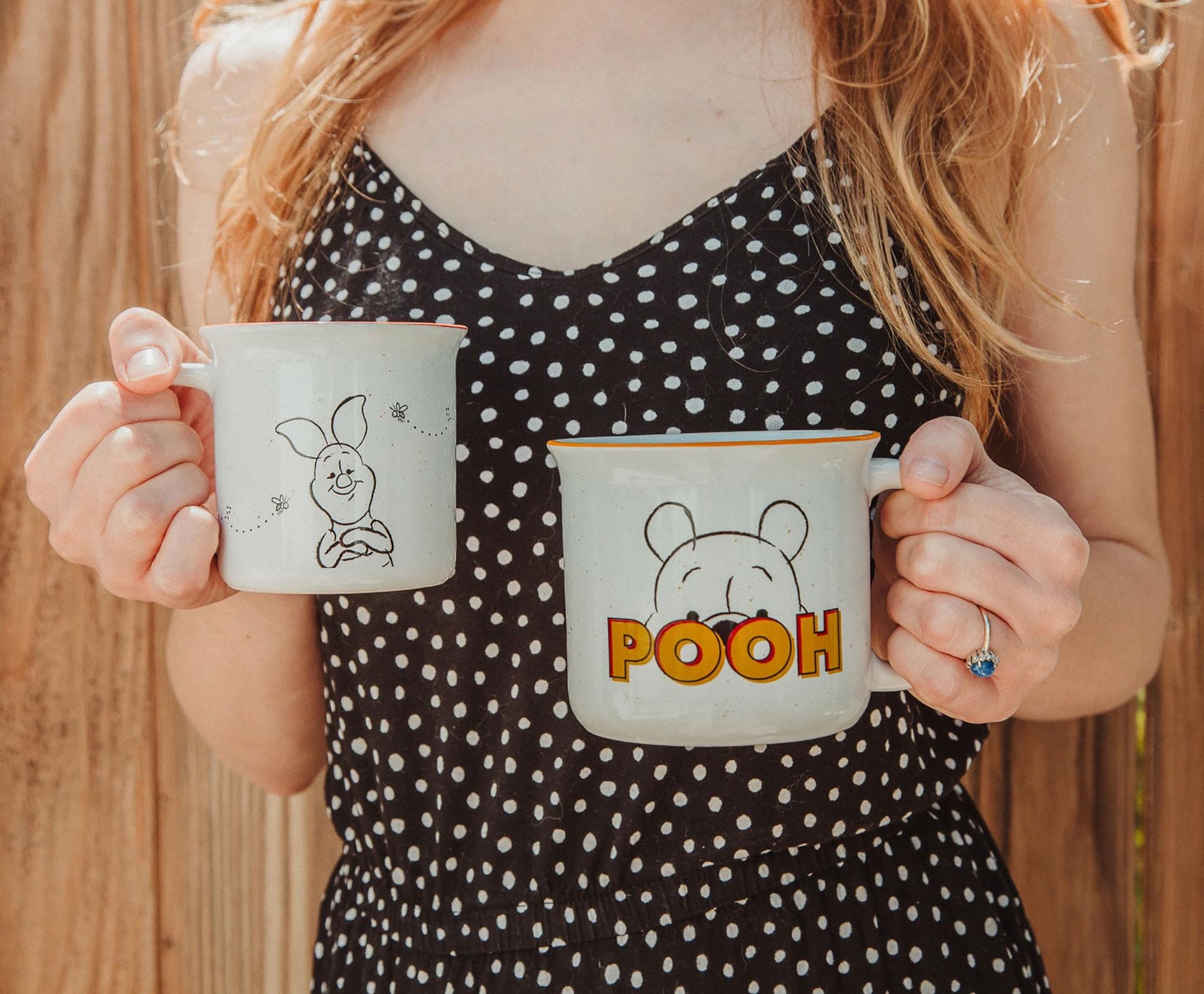 Disney Winnie the Pooh and Piglet Ceramic Camper Mugs | Set of 2