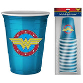 DC Comics Wonder Woman Logo 18-Ounce Disposable Plastic Mini Cups | Set of 20