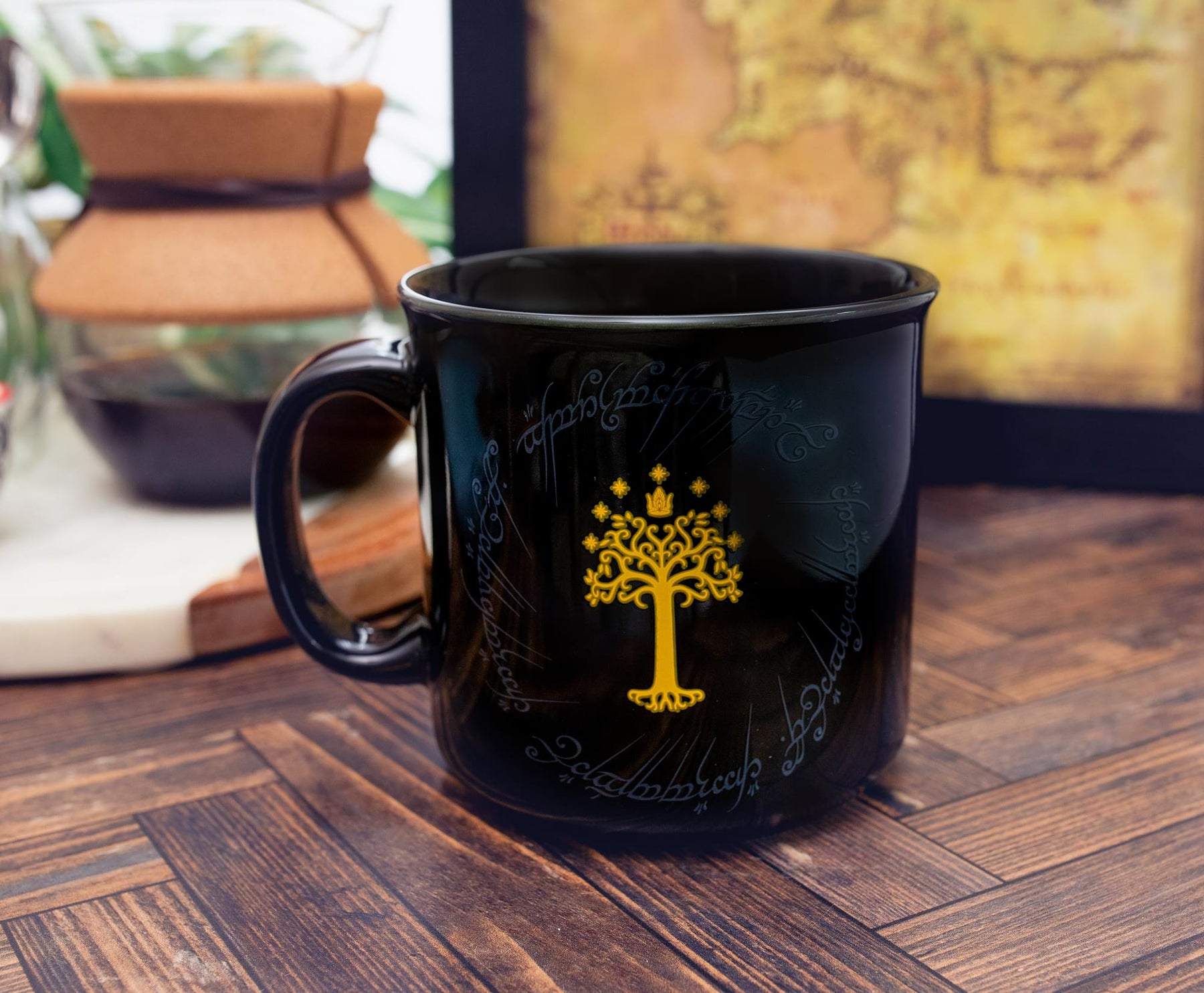 The Lord Of The Rings Gondor Black Ceramic Camper Mug | Holds 20 Ounces
