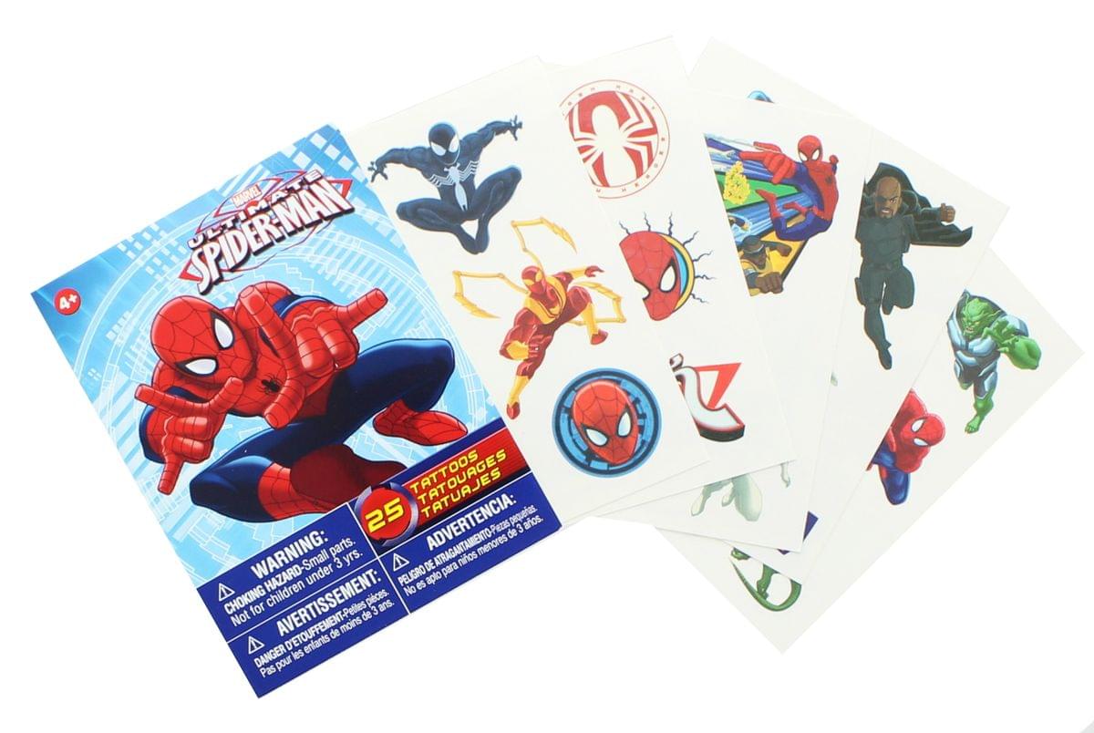 Marvel Ultimate Spider-Man Temporary Tattoo Pack, 25 Pieces