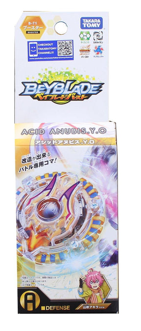 Beyblade Burst Takaratomy B-71 Acid Anubis.Y.O Defense Booster Spin Top