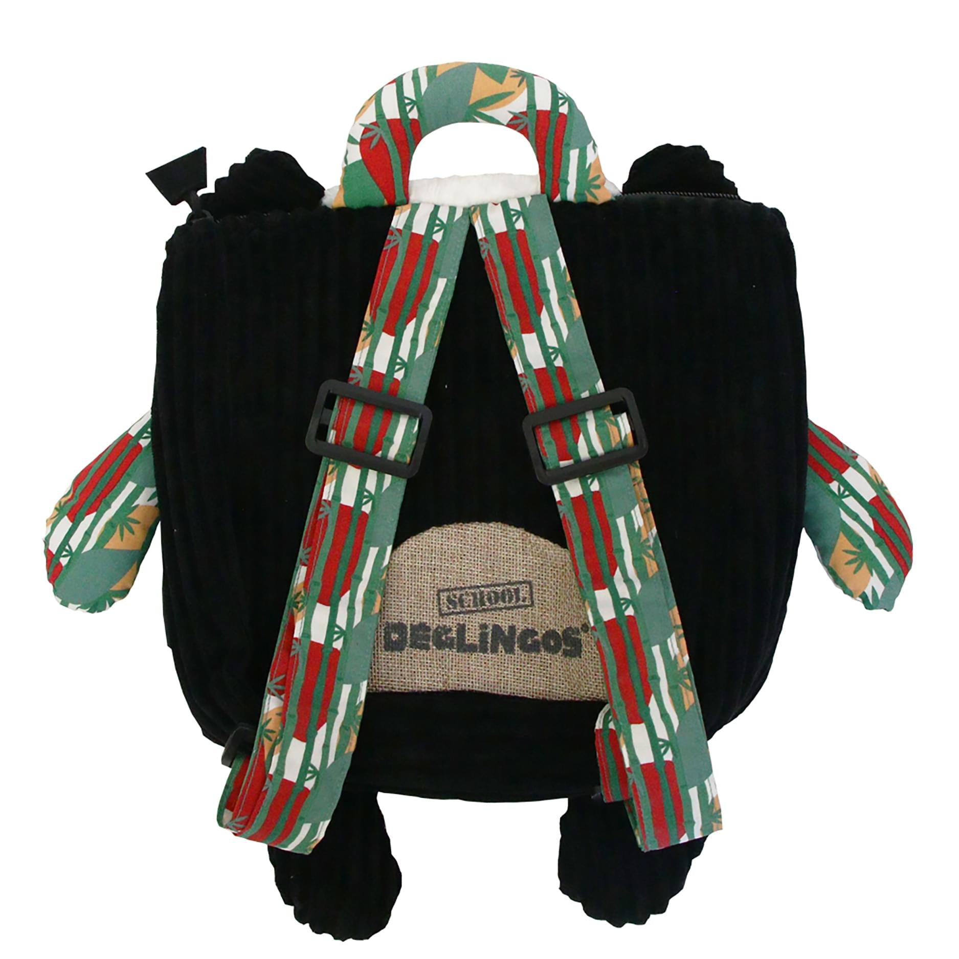 Les Deglingos Corduroy Backpack Plush | Rototos the Panda