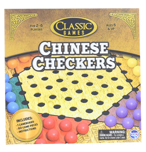 Classic Games Wood Chinese Checkers Set | Board & 60 Game Pieces