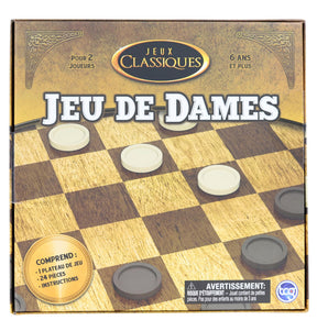 Classic Games Wood Checkers Set | Board & 25 Game Pieces