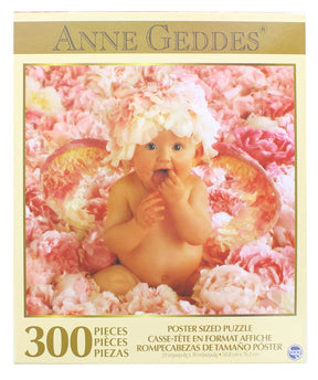 Anne Gedes Baby With Pink Flowers 300 Piece Poster Sized Jigsaw Puzzle