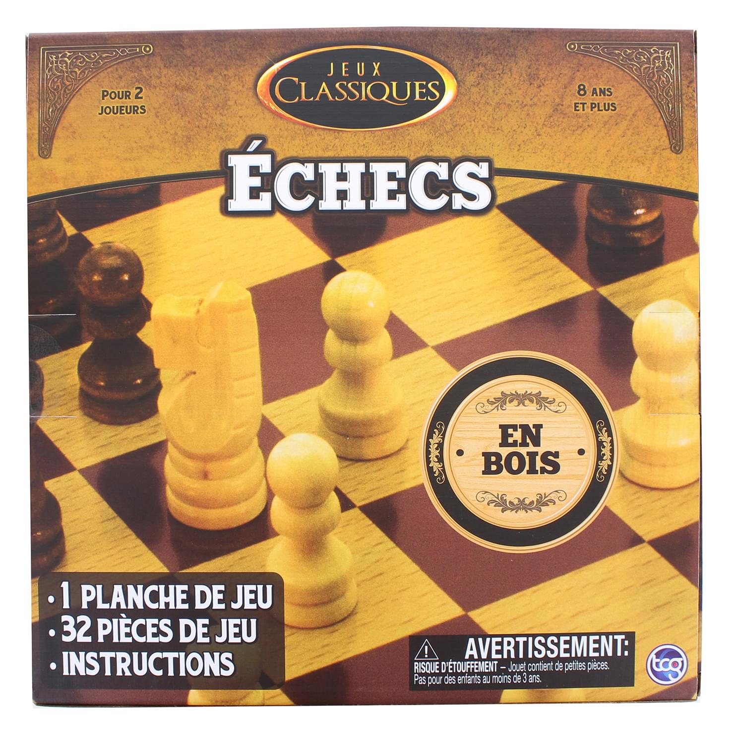 Classic Games Wood Chess Set | Board & 32 Game Pieces