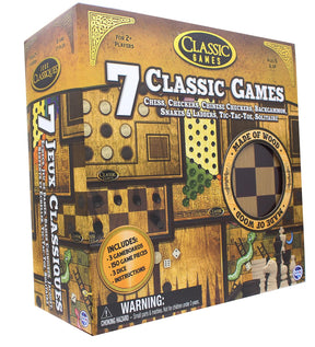 Classic Games Wood 7 Classic Games Set | 3 Boards & 150 Game Pieces
